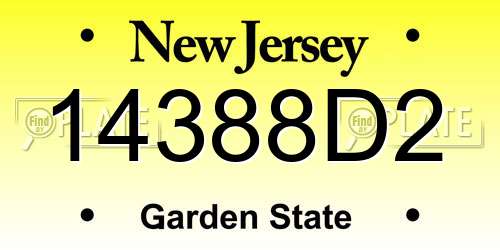 14388D2 New Jersey License Plate