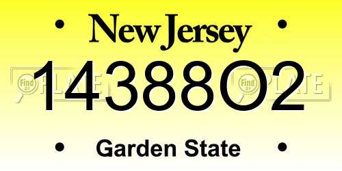 14388O2 New Jersey License Plate
