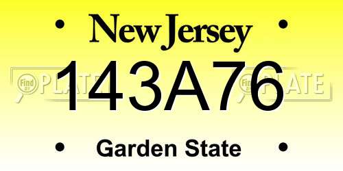 143A76 New Jersey License Plate