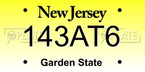 143AT6 New Jersey License Plate