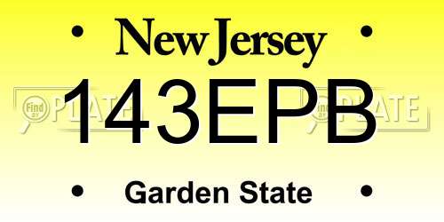 143EPB New Jersey License Plate
