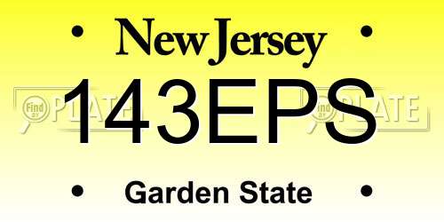 143EPS New Jersey License Plate