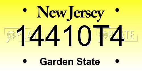 14410T4 New Jersey License Plate