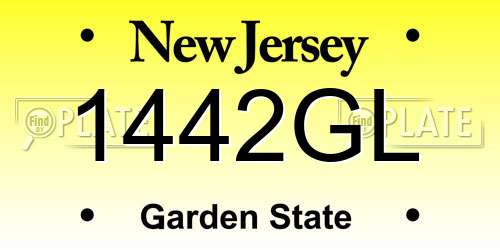 1442GL New Jersey License Plate