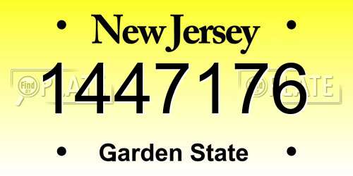 1447176 New Jersey License Plate