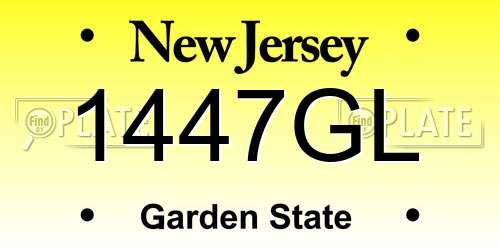 1447GL New Jersey License Plate