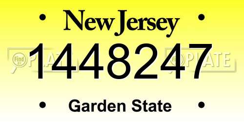 1448247 New Jersey License Plate