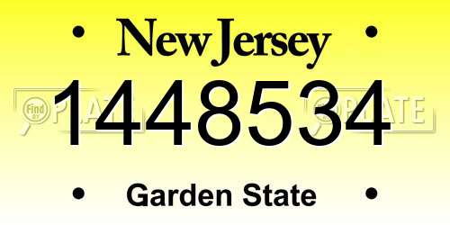 1448534 New Jersey License Plate