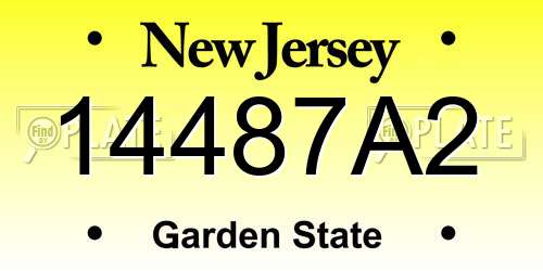 14487A2 New Jersey License Plate