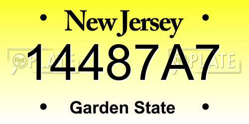 14487A7 New Jersey License Plate
