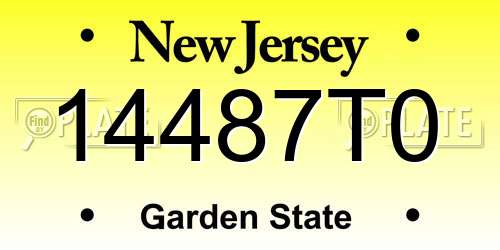 14487T0 New Jersey License Plate