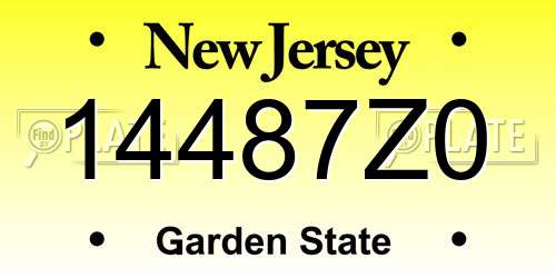 14487Z0 New Jersey License Plate