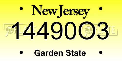 14490O3 New Jersey License Plate