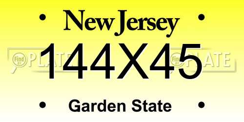 144X45 New Jersey License Plate