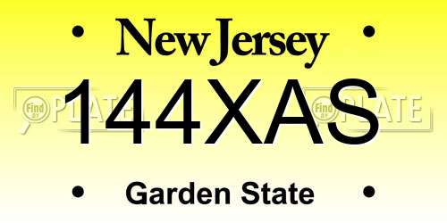144XAS New Jersey License Plate