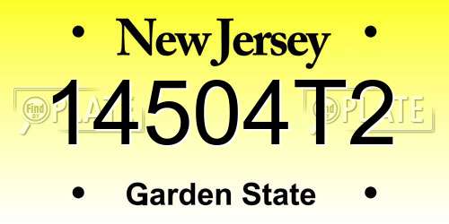 14504T2 New Jersey License Plate