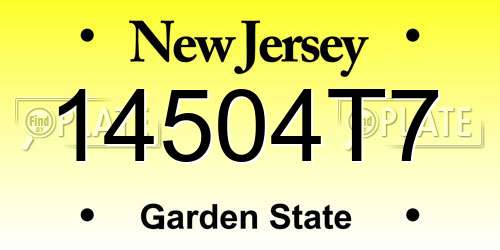 14504T7 New Jersey License Plate
