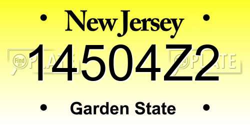 14504Z2 New Jersey License Plate