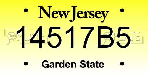 14517B5 New Jersey License Plate