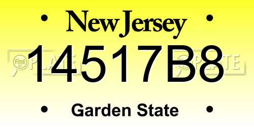 14517B8 New Jersey License Plate