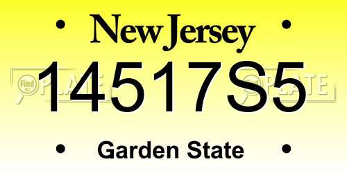 14517S5 New Jersey License Plate