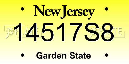 14517S8 New Jersey License Plate