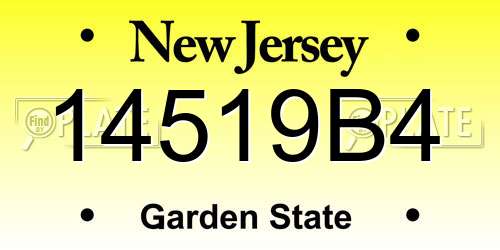 14519B4 New Jersey License Plate