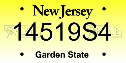 14519S4 New Jersey License Plate