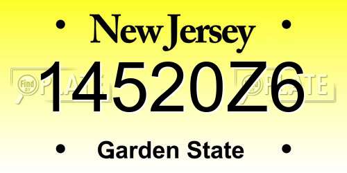 14520Z6 New Jersey License Plate