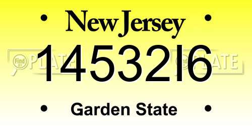 14532I6 New Jersey License Plate