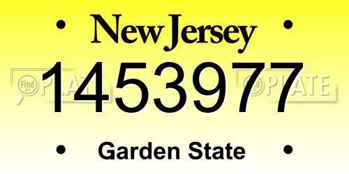 1453977 New Jersey License Plate