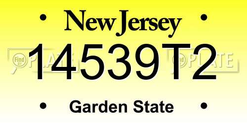 14539T2 New Jersey License Plate