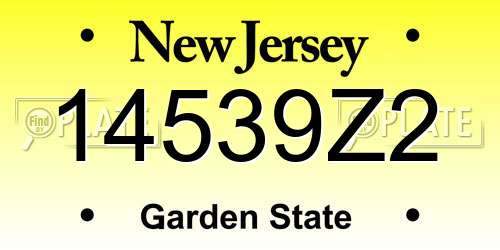 14539Z2 New Jersey License Plate