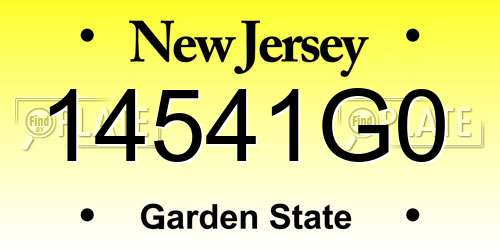 14541G0 New Jersey License Plate