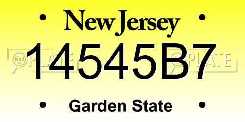 14545B7 New Jersey License Plate
