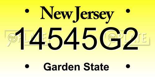 14545G2 New Jersey License Plate