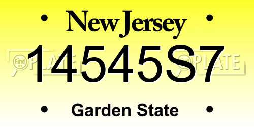 14545S7 New Jersey License Plate