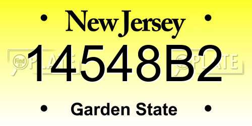 14548B2 New Jersey License Plate