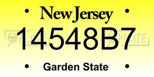14548B7 New Jersey License Plate