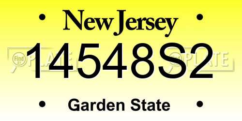 14548S2 New Jersey License Plate