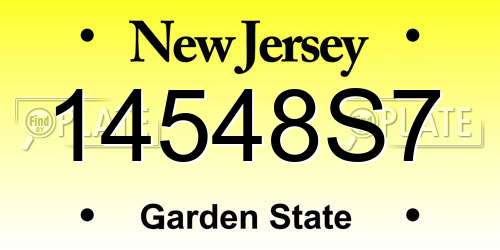 14548S7 New Jersey License Plate