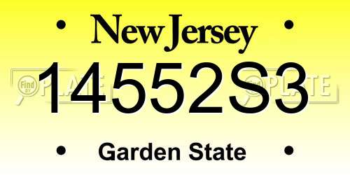 14552S3 New Jersey License Plate