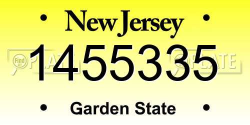 1455335 New Jersey License Plate
