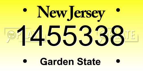 1455338 New Jersey License Plate