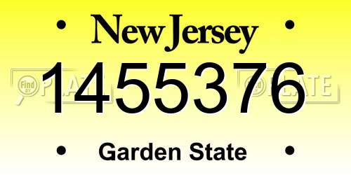 1455376 New Jersey License Plate