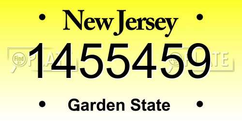 1455459 New Jersey License Plate