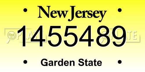 1455489 New Jersey License Plate