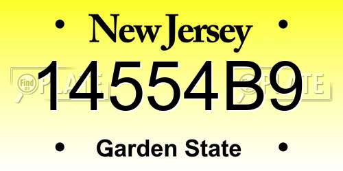 14554B9 New Jersey License Plate