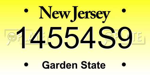 14554S9 New Jersey License Plate