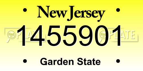 1455901 New Jersey License Plate